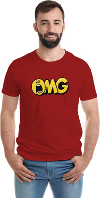 SmarTee Street Typography Men Round Neck Red T-Shirt