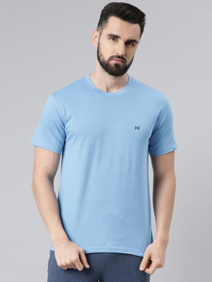 Force NXT Solid Men Round Neck Blue T-Shirt