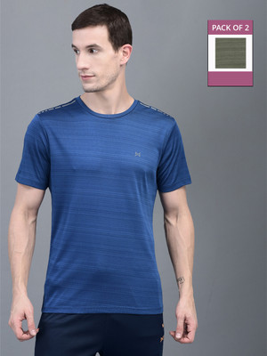 Force NXT Solid Men Round Neck Green T-Shirt