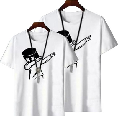 Eyeblink Graphic Print Men Round Neck White T-Shirt