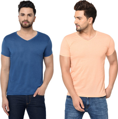 Adorbs Trend Solid Men V Neck Multicolor T-Shirt