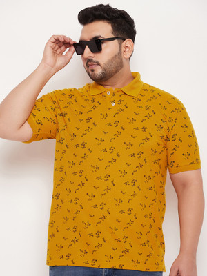 GETGOLF Printed Men Round Neck Gold T-Shirt