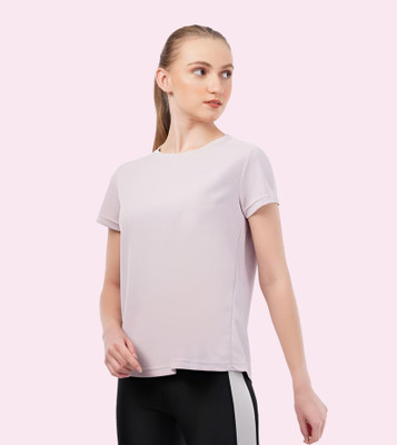 Chicaria Sporty Women Round Neck Purple T-Shirt