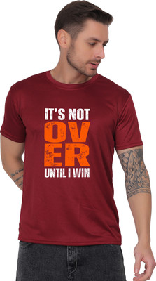 Kritiken Solid Men Round Neck Reversible Maroon T-Shirt
