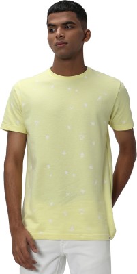 MUFTI Printed Men Round Neck Yellow T-Shirt