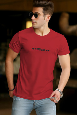 KELONBRO Printed Men Round Neck Red T-Shirt