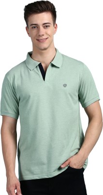 LUX cozi Solid Men Polo Neck Light Green T-Shirt