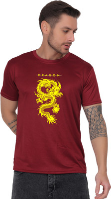 VENIWALSTUDIO TREND Graphic Print Men Round Neck Maroon T-Shirt