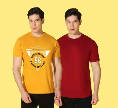 WOOSTRO Typography Men Round Neck Multicolor T-Shirt