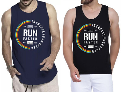 Restore Printed Men Scoop Neck Blue, Black, Multicolor T-Shirt