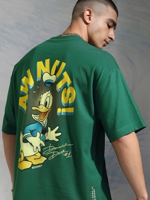 HIGHLANDER Printed Men Round Neck Green T-Shirt
