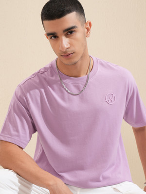 HIGHLANDER Printed Men Round Neck Purple T-Shirt