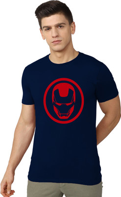 London Crew Superhero Men Round Neck Navy Blue T-Shirt