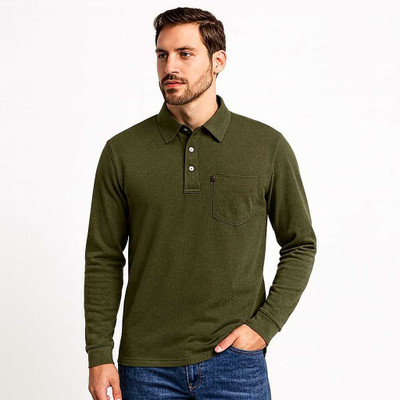 Pride Fashion House Solid Men Polo Neck Green T-Shirt