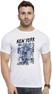 GiftsCraize Graphic Print Men Round Neck White T-Shirt