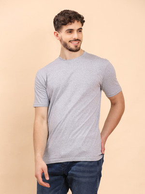 METRONAUT Solid Men Round Neck Grey T-Shirt