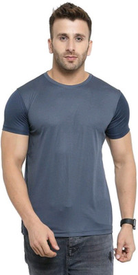 RUGSTAR Solid Men Round Neck Grey T-Shirt