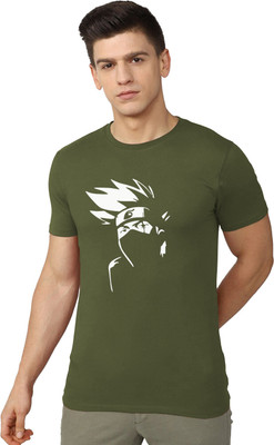 OrrganicChics Cartoon Men Round Neck Green T-Shirt