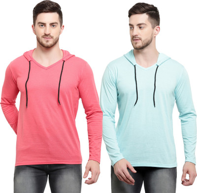 Tresna Trending Solid Men Hooded Neck Multicolor T-Shirt