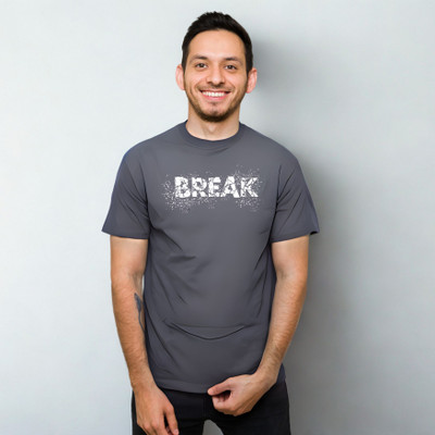 VIRAJ VINTAGE Printed Men Round Neck Grey T-Shirt