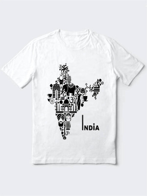 HamsaMART.com Printed Men Round Neck White T-Shirt