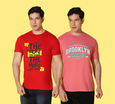 WOOSTRO Typography Men Round Neck Multicolor T-Shirt