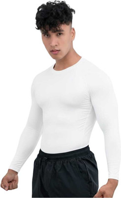 FURRR Solid Men Round Neck White T-Shirt