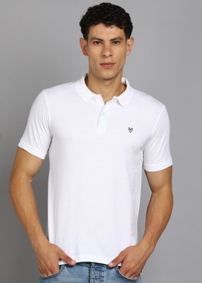 INTEGRITI Solid Men Polo Neck White T-Shirt