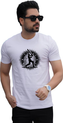 Binayak Graphic Print Men Round Neck White T-Shirt