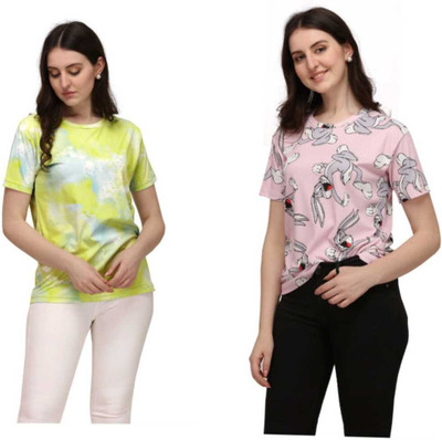 Apache Printed Women Round Neck Multicolor T-Shirt