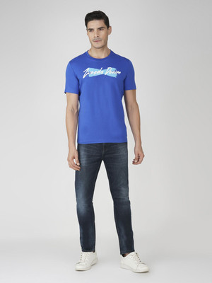 Zvezda Printed Men Round Neck Light Blue T-Shirt