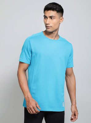 JOCKEY Solid Men Round Neck Blue T-Shirt