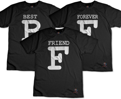 THE PRINT PLATTER Typography Men Round Neck Black T-Shirt