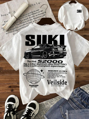 ELBATROSS Printed Women Round Neck White T-Shirt