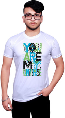 NITYANAND CREATIONS Printed Men Round Neck White T-Shirt