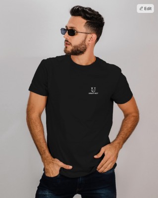 urban nest Solid Men Round Neck Black T-Shirt