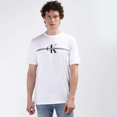 Calvin Klein Printed Men Crew Neck White T-Shirt