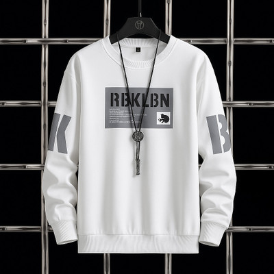 KASPY Printed, Typography Men Round Neck White T-Shirt