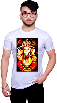 NITYANAND CREATIONS Printed Men Round Neck Multicolor T-Shirt