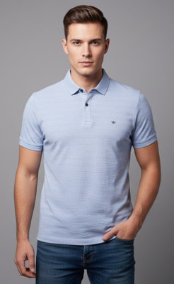 Altroz Self Design Men Polo Neck Brown T-Shirt