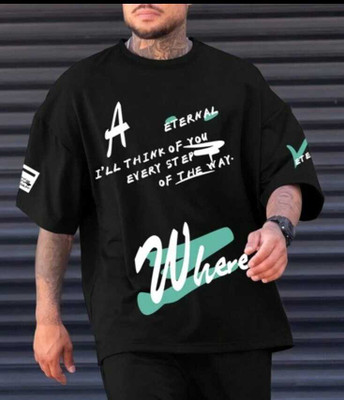 goodsign Printed Men Round Neck Black T-Shirt