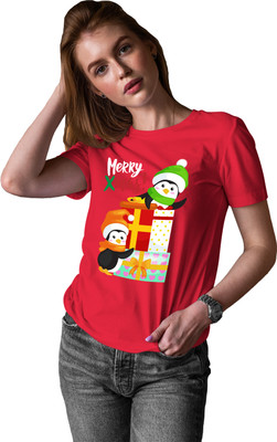 Buy That Trendz Solid Women Round Neck Red T-Shirt