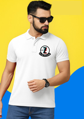 TheFreedomStore Graphic Print Men Polo Neck White T-Shirt