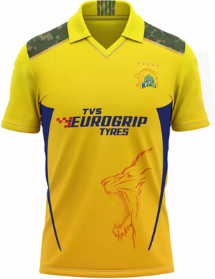 yclothy Printed Men Polo Neck Yellow T-Shirt