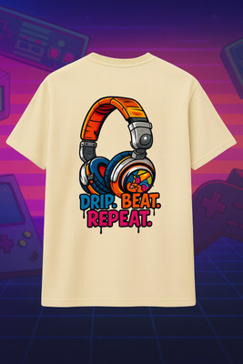 Desi Hood Graphic Print Men Round Neck Beige T-Shirt