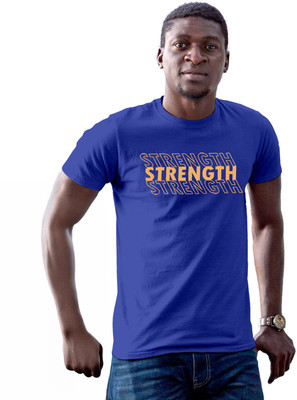 Fighterhero Printed Men Round Neck Blue T-Shirt