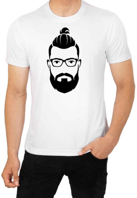 LV CARE Printed Men Round Neck White T-Shirt