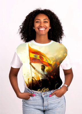 HamsaMART.com Solid Women Round Neck Reversible White T-Shirt