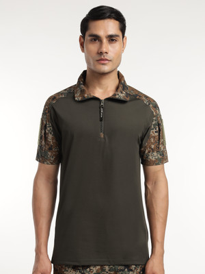 MOUNTMILLER Military Camouflage Men Polo Neck Multicolor T-Shirt