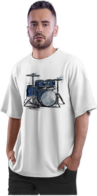 Trendy Samples Printed Men Round Neck White T-Shirt